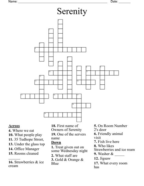 serenity crossword clue|Serenity Crossword Clue .